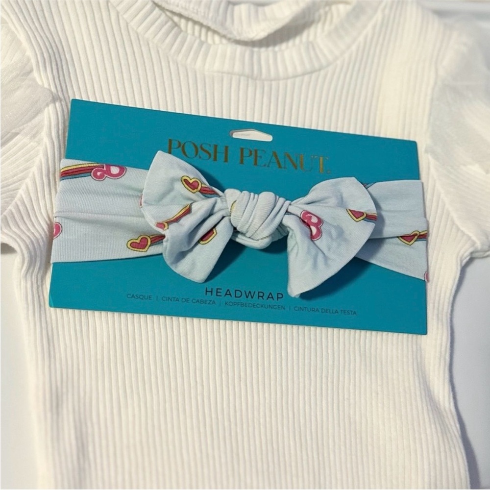 Posh Peanut White Long Sleeve Shirt with Floral Headwrap
